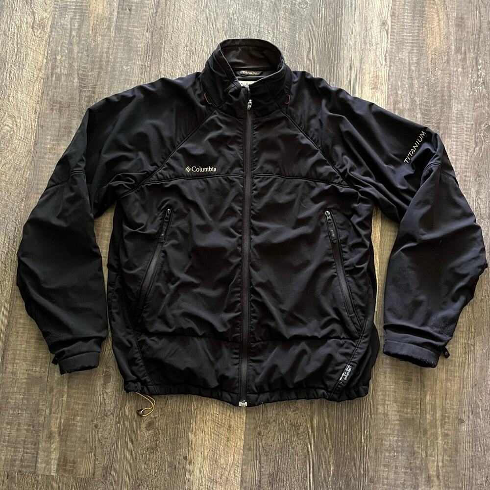 Vintage Columbia Titanium Omni-Tech Men's L Black Jacket 2004 Schoeller
